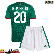 Camisa de Futebol México Henry Martin #20 Equipamento Principal Infantil Mundo 2026 Manga Curta (+ Calças curtas)